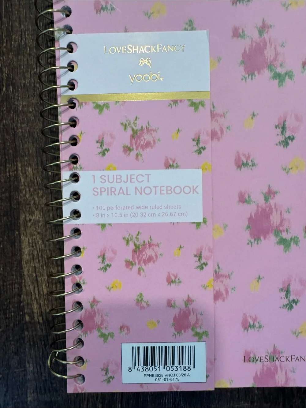 LoveShackFancy x target yoobi ikat rose l 1 subject notebook and blue bow pen